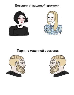 Люди с машиной времени: пустой шаблон мема